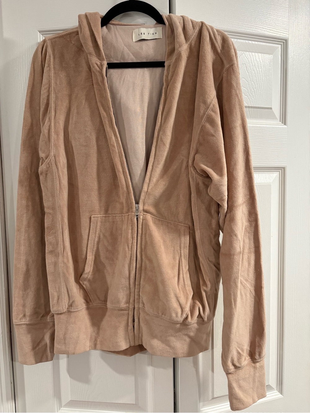 Le Tien Women's Blush Zip-Front Hooded Bomber Jacket